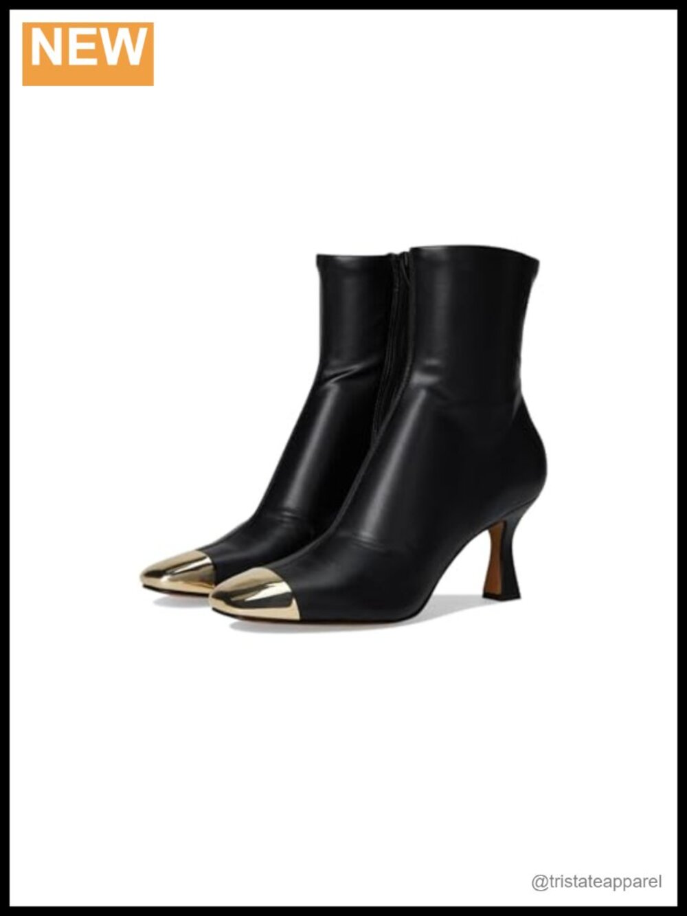 Women's Faux Leather Square Toe Block Heel Ankle Bootie